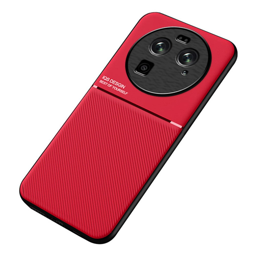 Oppo Find X6 Lines Printed Phone Case Reptåligt Läder + TPU-fodral
