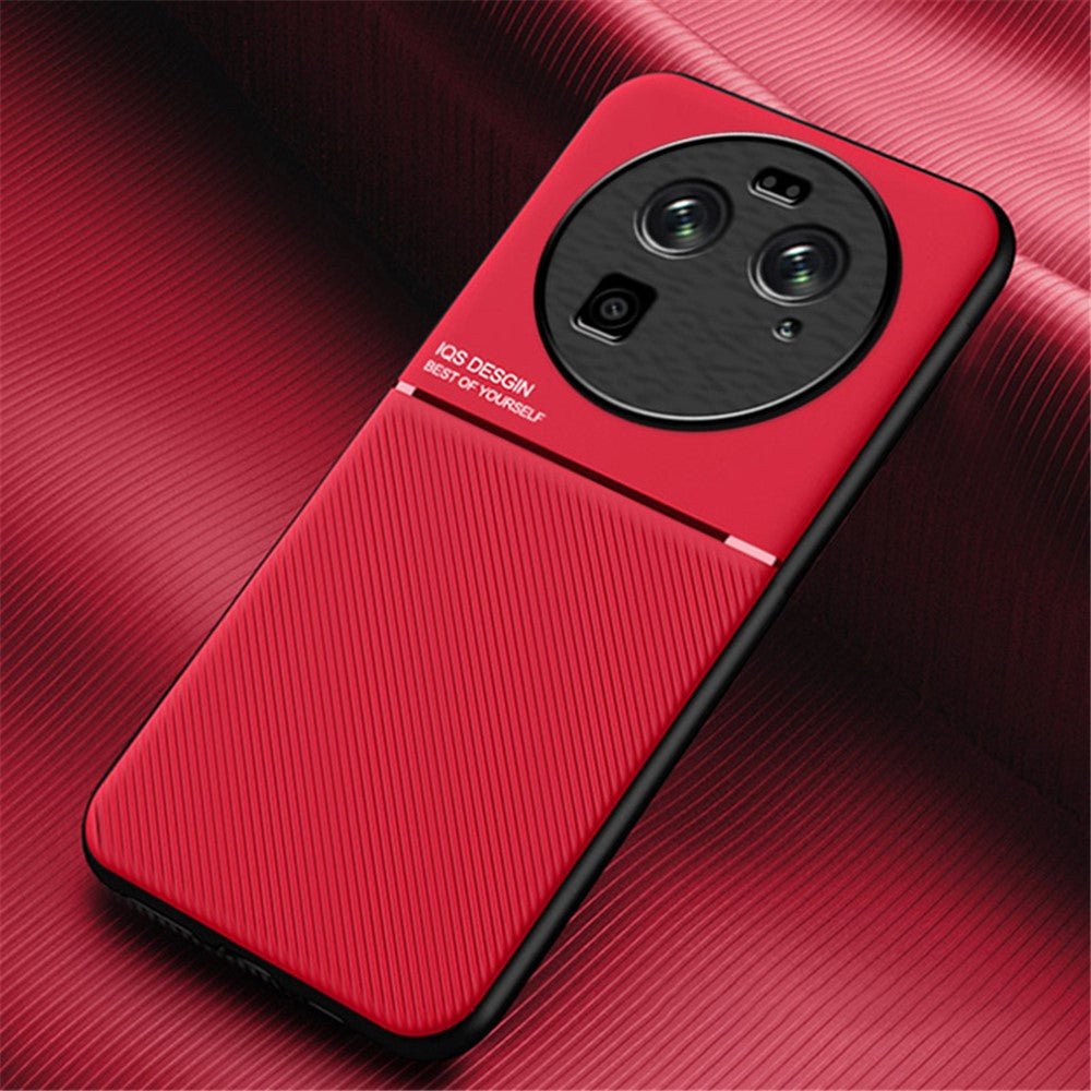 Oppo Find X6 Lines Printed Phone Case Reptåligt Läder + TPU-fodral