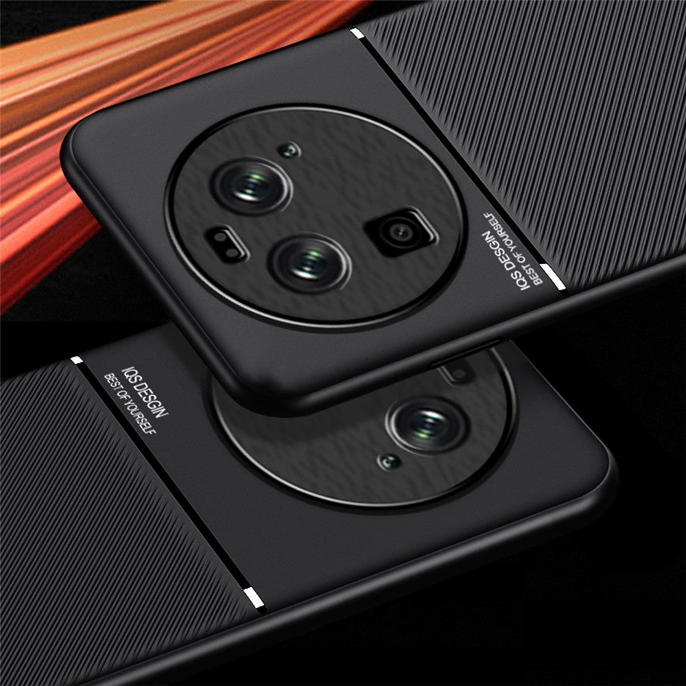 Oppo Find X6 Lines Printed Phone Case Reptåligt Läder + TPU-fodral