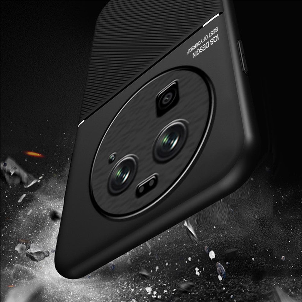 Oppo Find X6 Lines Printed Phone Case Reptåligt Läder + TPU-fodral
