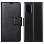 HANMAN Mill-serien för Samsung Galaxy S20 5G / 4G Läderfodral med stativ, plånbok, fallskyddande mobilfodral
