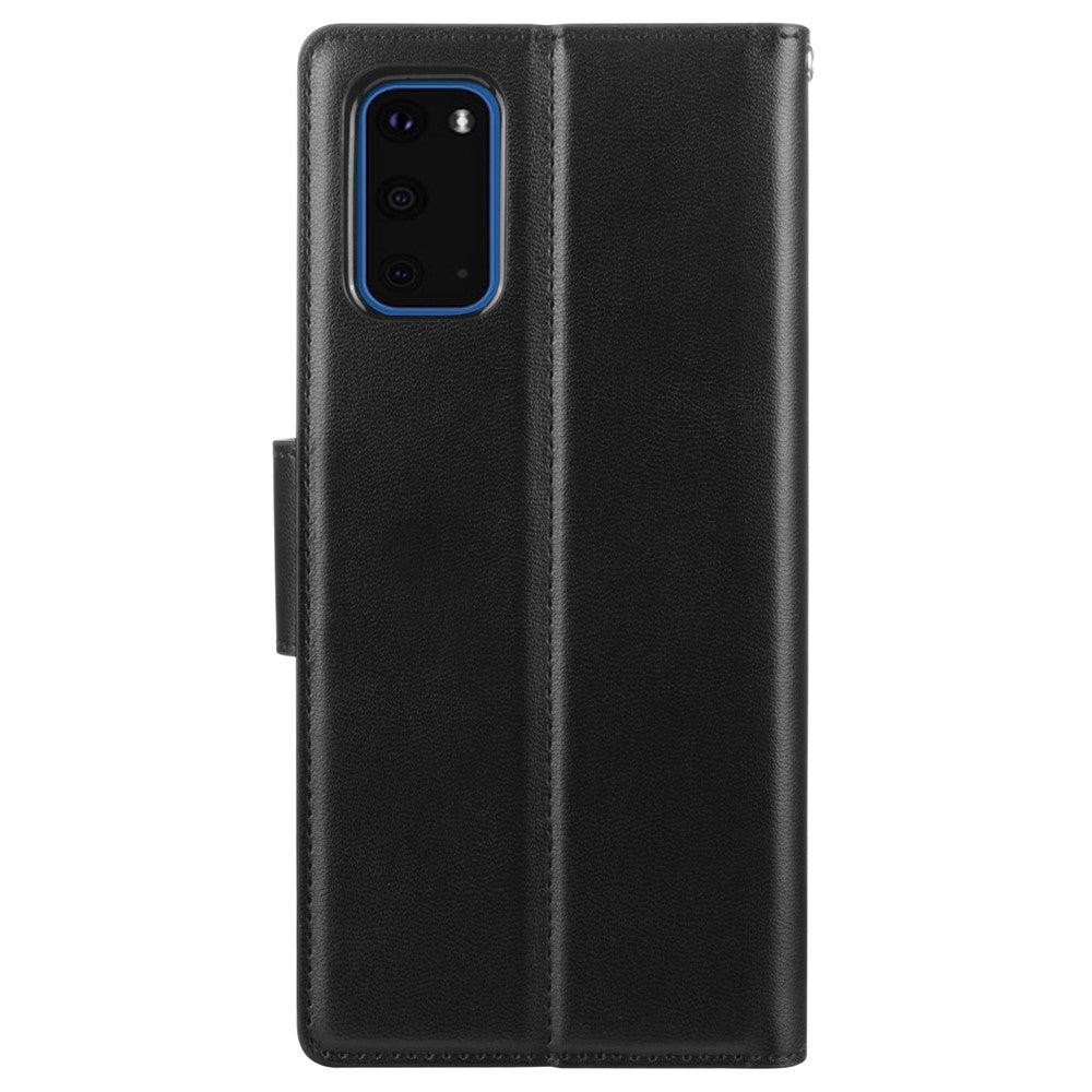 HANMAN Mill-serien för Samsung Galaxy S20 5G / 4G Läderfodral med stativ, plånbok, fallskyddande mobilfodral