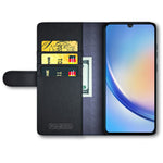 For Samsung Galaxy A24 4G (162.1 x 77.6 x 8.3mm) Flip Stand Drop-proof Cover Genuine Cow Leather Phone Wallet Case
