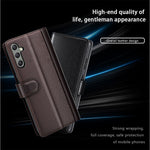 For Samsung Galaxy A24 4G (162.1 x 77.6 x 8.3mm) Flip Stand Drop-proof Cover Genuine Cow Leather Phone Wallet Case