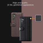For Samsung Galaxy A24 4G (162.1 x 77.6 x 8.3mm) Flip Stand Drop-proof Cover Genuine Cow Leather Phone Wallet Case
