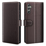 For Samsung Galaxy A24 4G (162.1 x 77.6 x 8.3mm) Flip Stand Drop-proof Cover Genuine Cow Leather Phone Wallet Case
