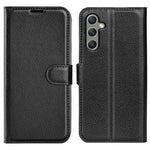For Samsung Galaxy A24 4G (162.1 x 77.6 x 8.3mm) PU Leather Wallet Shell Litchi Texture Phone Case Flip Stand Cover