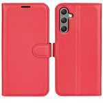 For Samsung Galaxy A24 4G (162.1 x 77.6 x 8.3mm) PU Leather Wallet Shell Litchi Texture Phone Case Flip Stand Cover