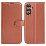 For Samsung Galaxy A24 4G (162.1 x 77.6 x 8.3mm) PU Leather Wallet Shell Litchi Texture Phone Case Flip Stand Cover