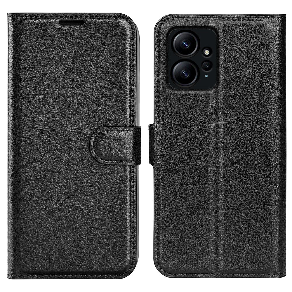 For Xiaomi Redmi Note 12 4G Litchi Texture PU Leather Wallet Anti-drop Shell Flip Stand Phone Case