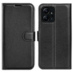 Xiaomi Redmi Note 12 4G Litchi Texture PU Läder Plånbok Anti-fall Shell Flip Stand mobilskal