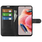 For Xiaomi Redmi Note 12 4G Litchi Texture PU Leather Wallet Anti-drop Shell Flip Stand Phone Case