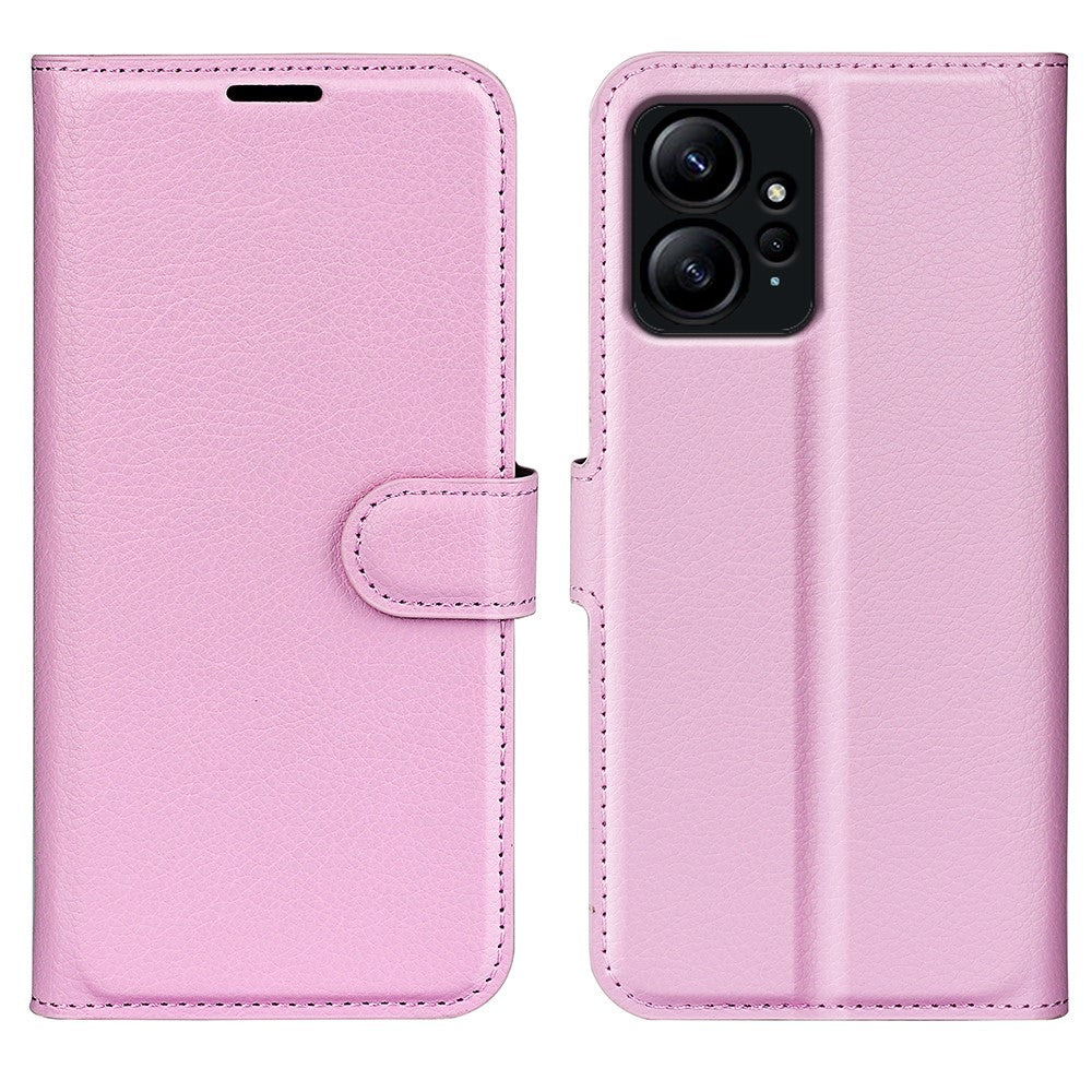 Xiaomi Redmi Note 12 4G Litchi Texture PU Läder Plånbok Anti-fall Shell Flip Stand mobilskal