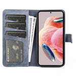 Xiaomi Redmi Note 12 4G Dubbelfärgad Skarvning Läderplånbok Anti-fall-fodral Flip Stand mobilskal