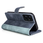 Xiaomi Redmi Note 12 4G Dubbelfärgad Skarvning Läderplånbok Anti-fall-fodral Flip Stand mobilskal