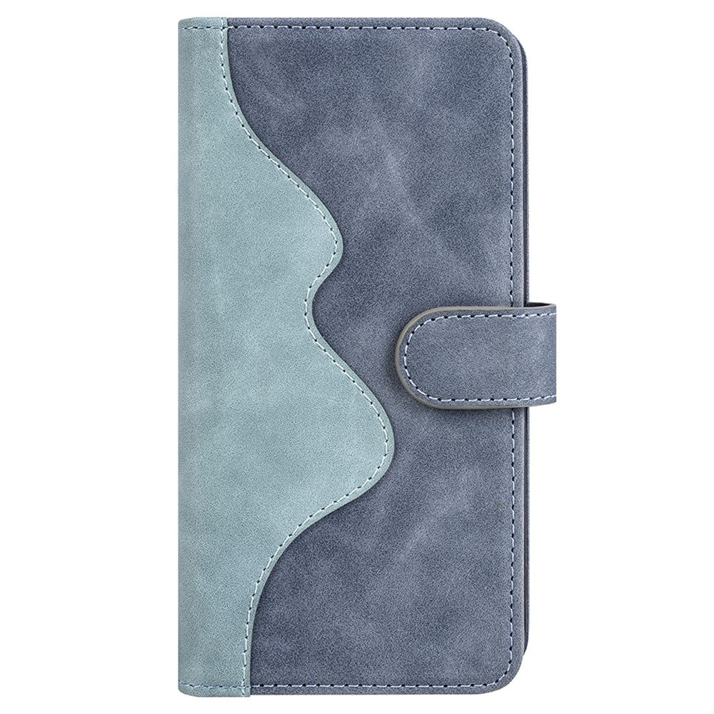 Xiaomi Redmi Note 12 4G Dubbelfärgad Skarvning Läderplånbok Anti-fall-fodral Flip Stand mobilskal