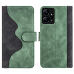 Xiaomi Redmi Note 12 4G Dubbelfärgad Skarvning Läderplånbok Anti-fall-fodral Flip Stand mobilskal