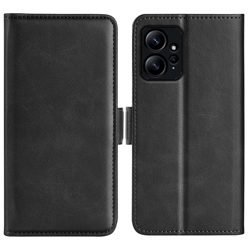 For Xiaomi Redmi Note 12 4G Calf Texture Shockproof Cover PU Leather Stand Wallet Phone Case