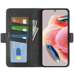 For Xiaomi Redmi Note 12 4G Calf Texture Shockproof Cover PU Leather Stand Wallet Phone Case