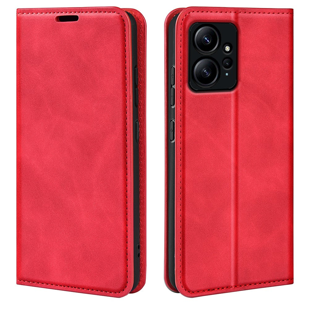 For Xiaomi Redmi Note 12 4G Skin-touch Leather Wallet Phone Case Magnetic Auto Closing Stand Cover
