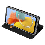 DUX DUCIS Skin Pro Series for Samsung Galaxy M14 5G Phone Case with Card Holder PU Leather Stand Flip Cover