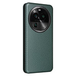 For Oppo Find X6 PU Leather Stand Phone Cover Carbon Fiber Texture Phone Case with Card Slot