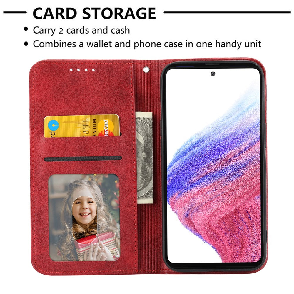 Phone Case for Samsung Galaxy A24 4G (162.1 x 77.6 x 8.3mm) , Imprinted Rhombus Pattern Wallet Calf Texture PU Leather Stand Phone Cover