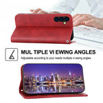 Phone Case for Samsung Galaxy A24 4G (162.1 x 77.6 x 8.3mm) , Imprinted Rhombus Pattern Wallet Calf Texture PU Leather Stand Phone Cover