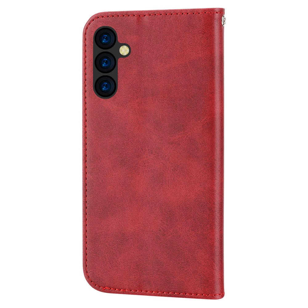 Phone Case for Samsung Galaxy A24 4G (162.1 x 77.6 x 8.3mm) , Imprinted Rhombus Pattern Wallet Calf Texture PU Leather Stand Phone Cover