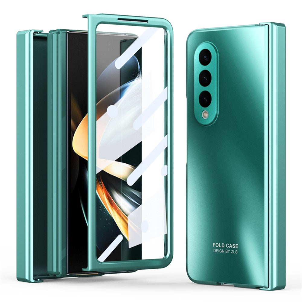 Til Samsung Galaxy Z Fold4 5G Hard PC Telefoncover Anti-fald Beskyttende Telefoncover med Skærmfilm