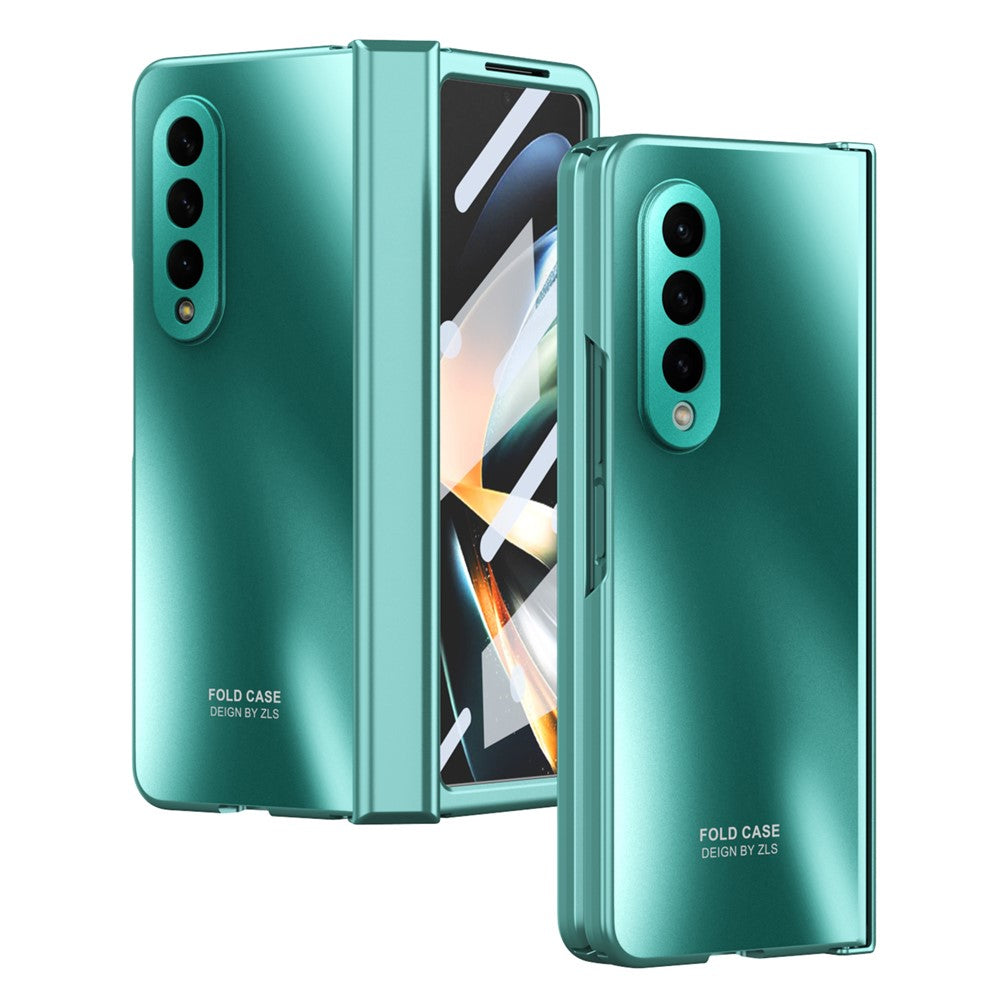 Til Samsung Galaxy Z Fold4 5G Hard PC Telefoncover Anti-fald Beskyttende Telefoncover med Skærmfilm