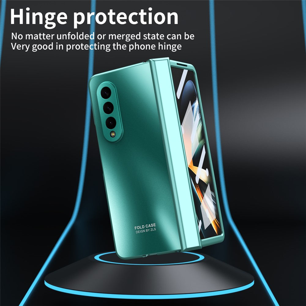 Til Samsung Galaxy Z Fold4 5G Hard PC Telefoncover Anti-fald Beskyttende Telefoncover med Skærmfilm