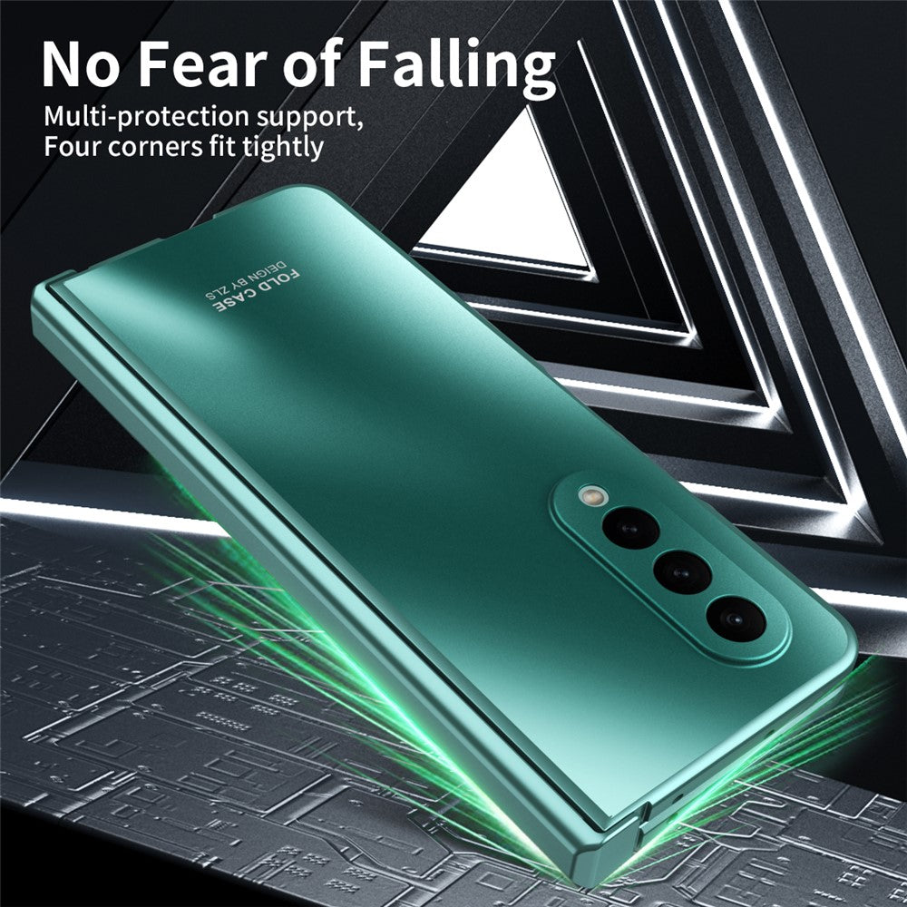Til Samsung Galaxy Z Fold4 5G Hard PC Telefoncover Anti-fald Beskyttende Telefoncover med Skærmfilm