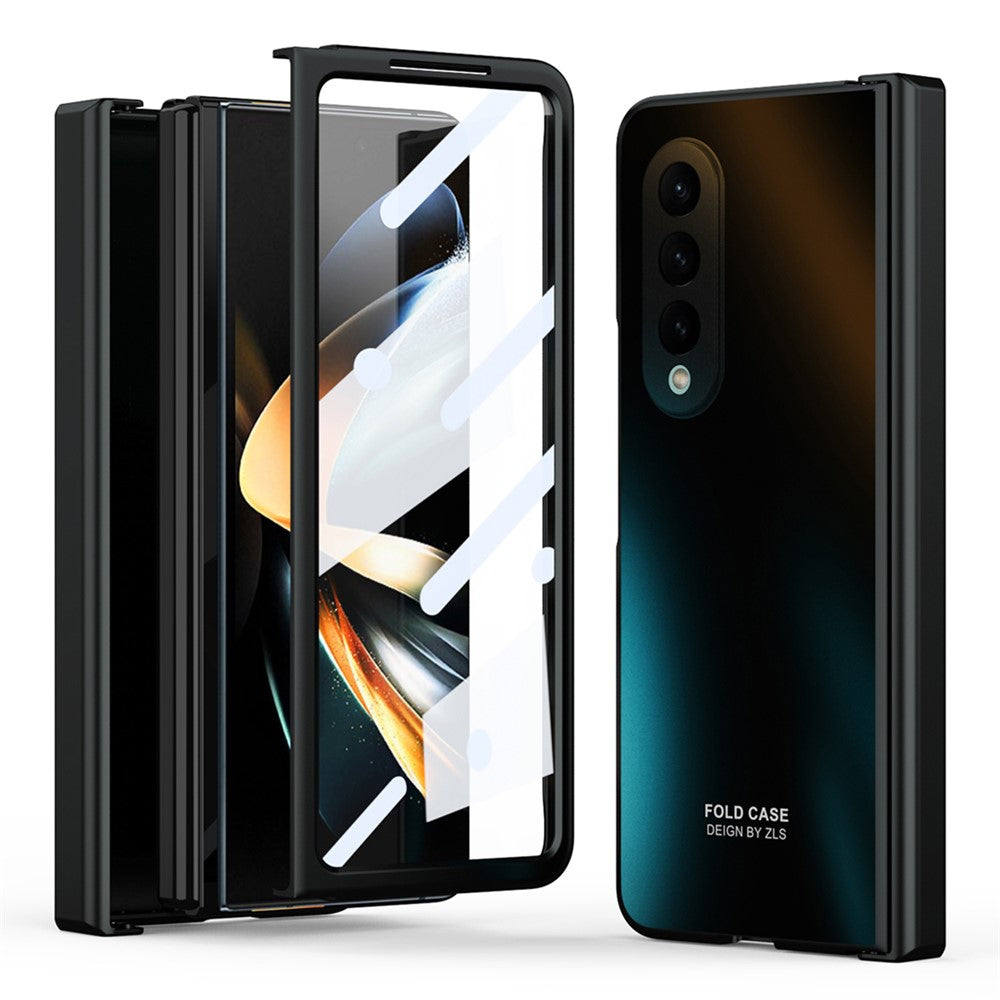 Til Samsung Galaxy Z Fold4 5G Hard PC Telefoncover Anti-fald Beskyttende Telefoncover med Skærmfilm