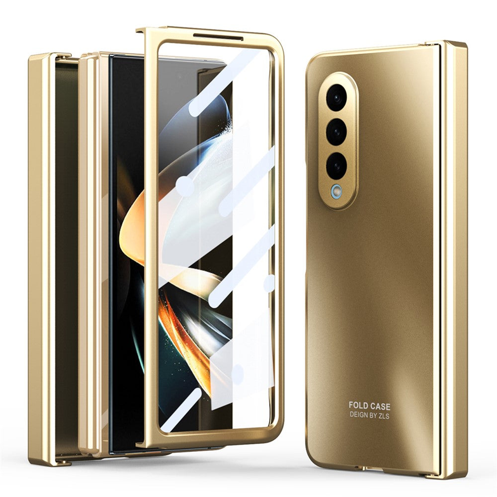 Til Samsung Galaxy Z Fold4 5G Hard PC Telefoncover Anti-fald Beskyttende Telefoncover med Skærmfilm