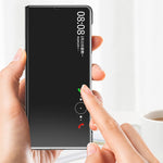 For Huawei Mate X3 5G Electroplating Mirror Surface Phone Case View Window Leather Phone Cover