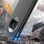 For Huawei Mate X3 5G Electroplating Mirror Surface Phone Case View Window Leather Phone Cover