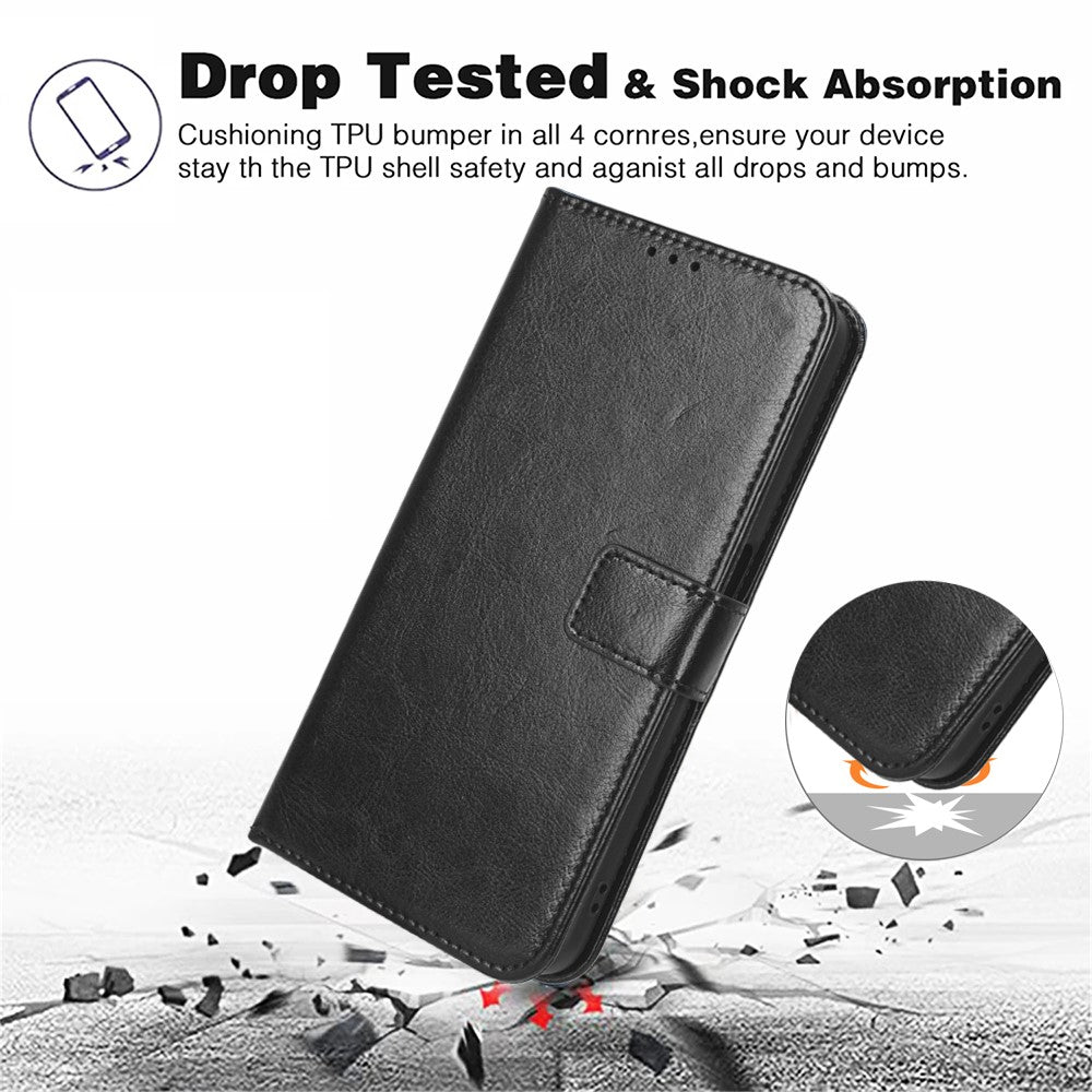 For Huawei P60 Pro / P60 Anti-Dust Crazy Horse Texture Wallet Phone Case PU Leather Phone Stand Cover