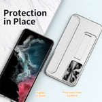 Samsung Galaxy S22 Ultra 5G Reptåligt hårt PC-skal Galvaniserad design Stativ Skyddande fodral
