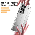 Samsung Galaxy S22 Ultra 5G Reptåligt hårt PC-skal Galvaniserad design Stativ Skyddande fodral