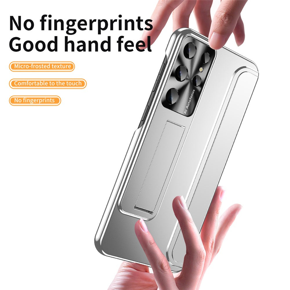 Samsung Galaxy S22 Ultra 5G Reptåligt hårt PC-skal Galvaniserad design Stativ Skyddande fodral