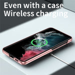 Samsung Galaxy S22 Ultra 5G Reptåligt hårt PC-skal Galvaniserad design Stativ Skyddande fodral
