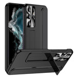 Samsung Galaxy S22 Ultra 5G Reptåligt hårt PC-skal Galvaniserad design Stativ Skyddande fodral