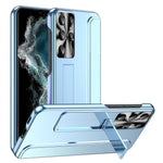 Samsung Galaxy S22 Ultra 5G Reptåligt hårt PC-skal Galvaniserad design Stativ Skyddande fodral