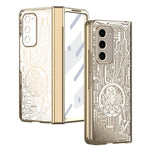 Samsung Galaxy Z Fold2 5G Mechanical Legend Series gångjärnsskyddande mobilskal hårt PC-galvaniserat skal med härdat glasfilm