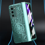 Samsung Galaxy Z Fold2 5G Mechanical Legend Series gångjärnsskyddande mobilskal hårt PC-galvaniserat skal med härdat glasfilm