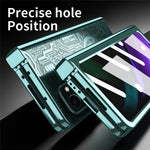 Samsung Galaxy Z Fold2 5G Mechanical Legend Series gångjärnsskyddande mobilskal hårt PC-galvaniserat skal med härdat glasfilm