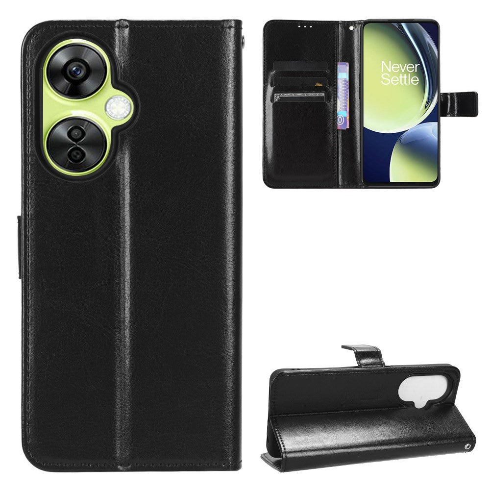 OnePlus Nord CE 3 Lite 5G / Nord N30 5G mobilfodral i läder, plånboksfodral med stativ, Crazy Horse Texture Phone Cover