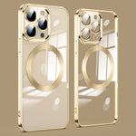 For iPhone 12 Pro Max Compatible with MagSafe TPU Clear Phone Cover with Glass Lens Protector