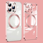 For iPhone 12 Pro Max Compatible with MagSafe TPU Clear Phone Cover with Glass Lens Protector